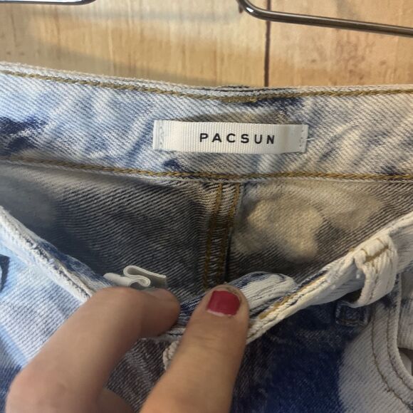 Pacsun Jeans Denim Size 28 High Rise 90s Boyfriend Bleached Tie Dye Baggy Loose - Picture 3 of 10